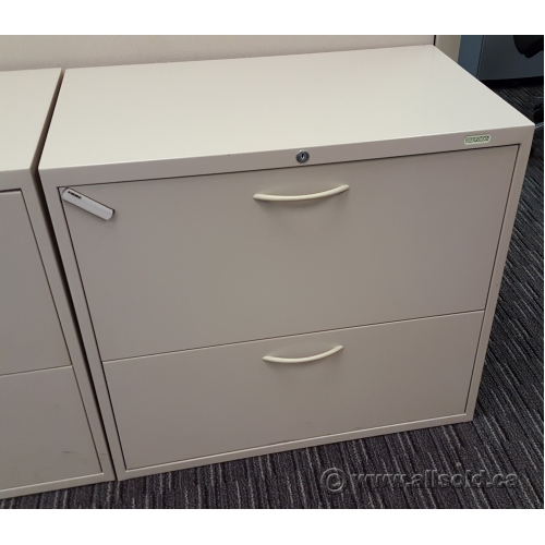 Teknion Tan 30" 2 Drawer Lateral File Locking Allsold.ca